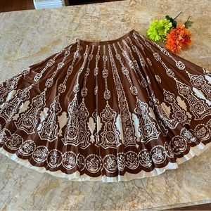 Chaudry Boho Tribal Batik Dramatic Indian Cotton Maxi Circle Skirt, M